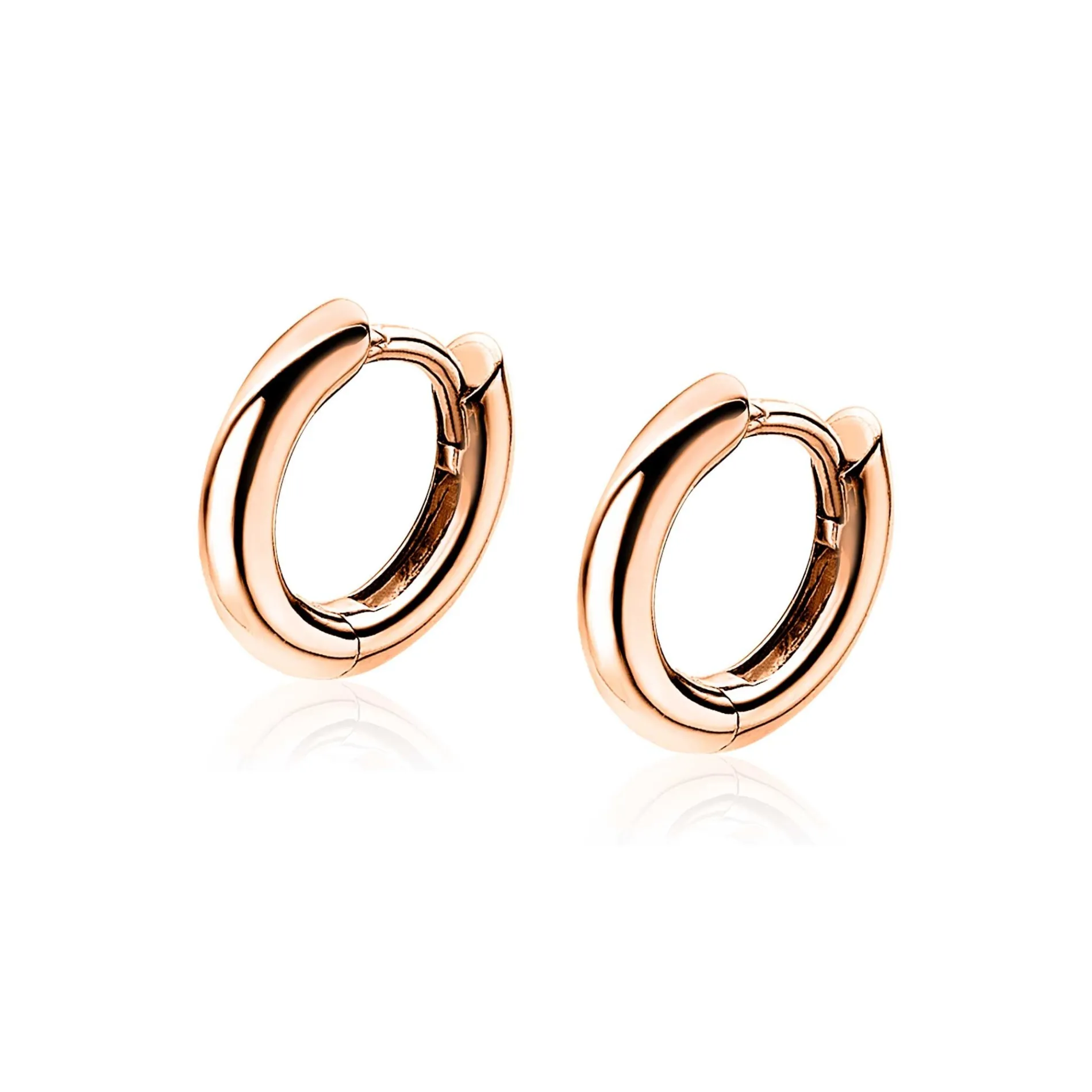 ZINZI zilveren oorringen rosé verguld 12 x 2mm ZIO194R