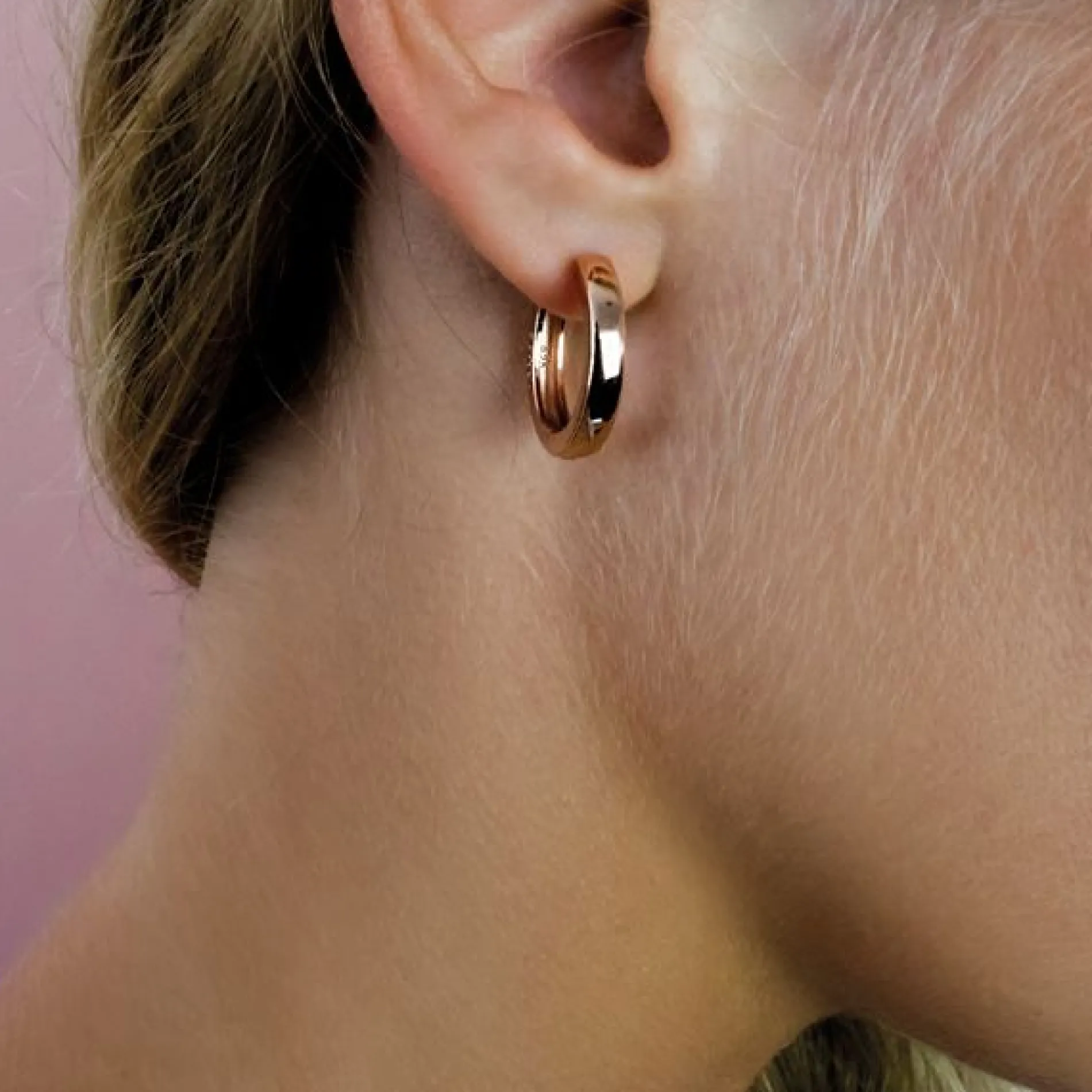 ZINZI zilveren oorringen rosé verguld 17 x 3mm ZIO186R