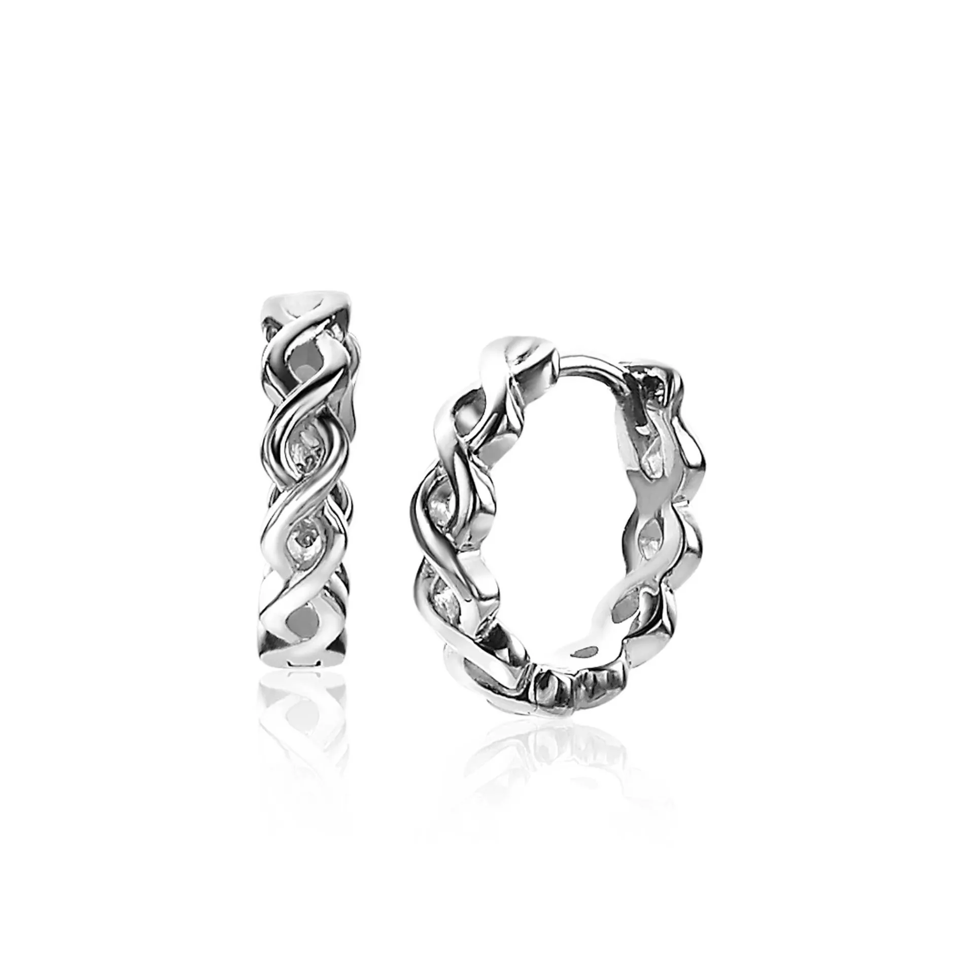 ZINZI zilveren oorringen 13mm Infinity vorm luxe sluiting ZIO1265