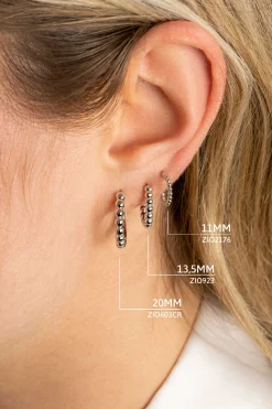 ZINZI zilveren oorringen bolletjes motief 13,5x2,5mm ZIO923