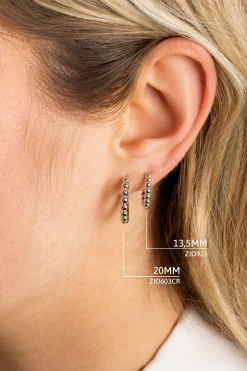 ZINZI zilveren oorringen bolletjes motief 13,5x2,5mm ZIO923