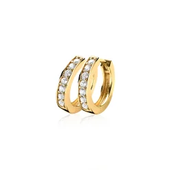 ZINZI zilveren oorringen geel verguld 15 x 3mm wit ZIO191Y