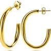 ZINZI zilveren oorringen 14K geel verguld open vorm 40x4mm ovaal ZIO2233G