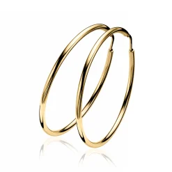 ZINZI zilveren oorringen geel verguld 35 x 2mm glad ZIO435G