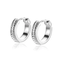 ZINZI zilveren oorringen (13mm), met gedraaide bewerking en luxe scharniersluiting ZIO2395