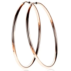 ZINZI zilveren oorringen 55 x 2mm glad rosé verguld ZIO437R