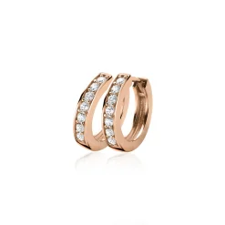 ZINZI zilveren oorringen rosé verguld 15 x 3mm wit ZIO191D