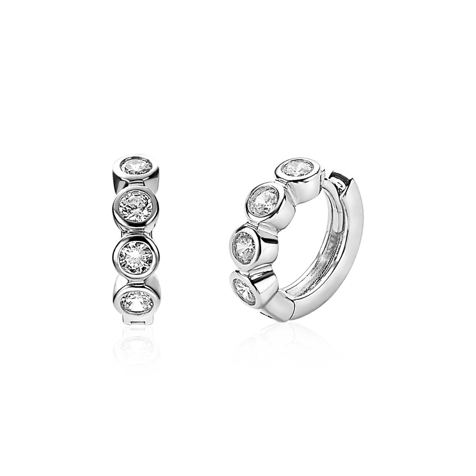 ZINZI zilveren oorringen rond wit 15 x 4mm ZIO1838