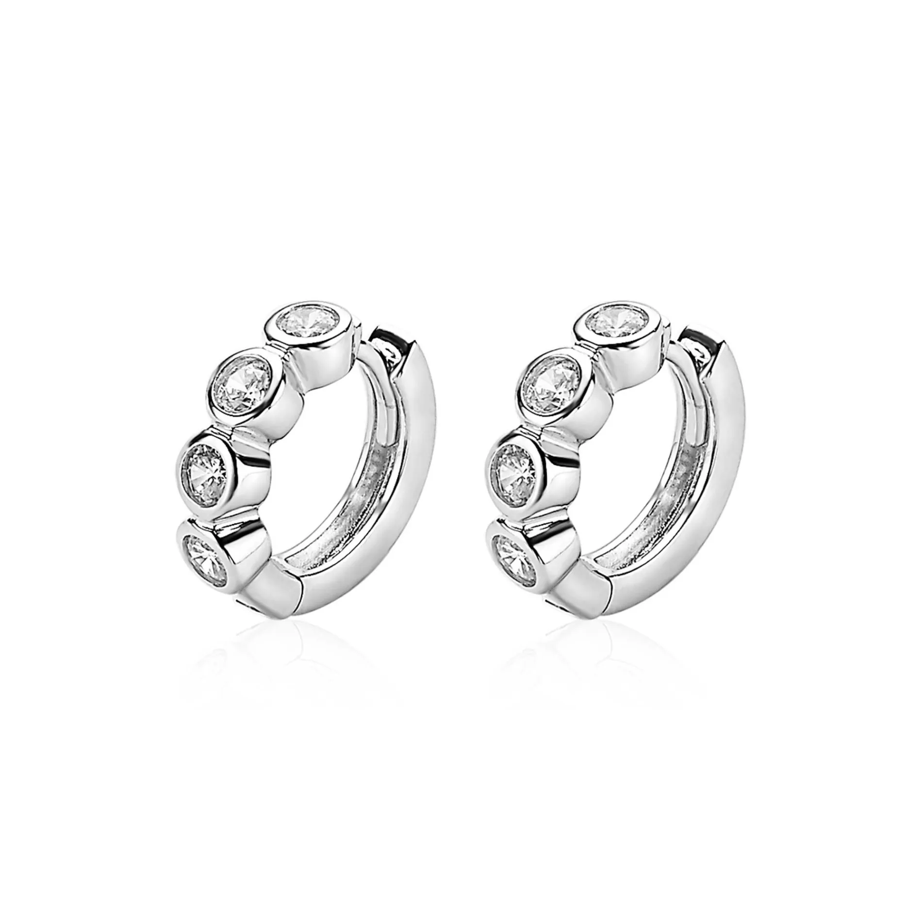 ZINZI zilveren oorringen rond wit 15 x 4mm ZIO1838