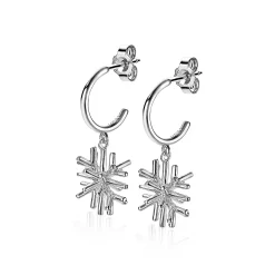 ZINZI zilveren oorsieraden sneeuwkristal bedel 23mm ZIO1977