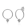 ZINZI zilveren oorsieraden 20mm rond wit ZIO1829CR