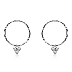 ZINZI zilveren oorsieraden 20mm rond wit ZIO1829CR