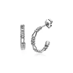 ZINZI zilveren oorsieraden met figaro schakels 17x3mm ZIO2291