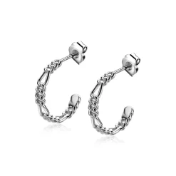 ZINZI zilveren oorsieraden met figaro schakels 17x3mm ZIO2291