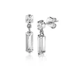ZINZI zilveren oorsieraden 15mm baguette rechthoek vierkant wit ZIO2056