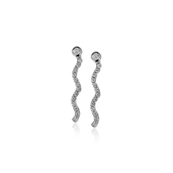 ZINZI zilveren oorstekers 22mm golvend 'waves' wit ZIO2014