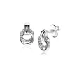 ZINZI zilveren oorstekers 13mm met elkaar verbonden ronde vormen glad en witte zirconia ZIO2266