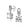 ZINZI zilveren oorstekers met vierkante witte zirconia en pavé zettingen 15mm ZIO2268