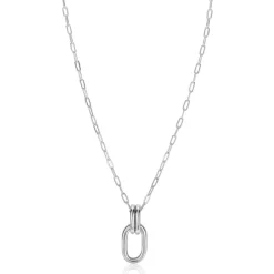 ZINZI zilveren ovale hanger 33mm met dubbele hangogen ZIH2350 (zonder collier)