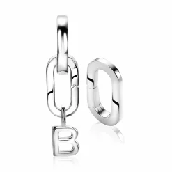 ZINZI zilveren ovale oorbedels sluitring 16mm voor je losse hangertjes ZICH2060 (zonder oorringen)