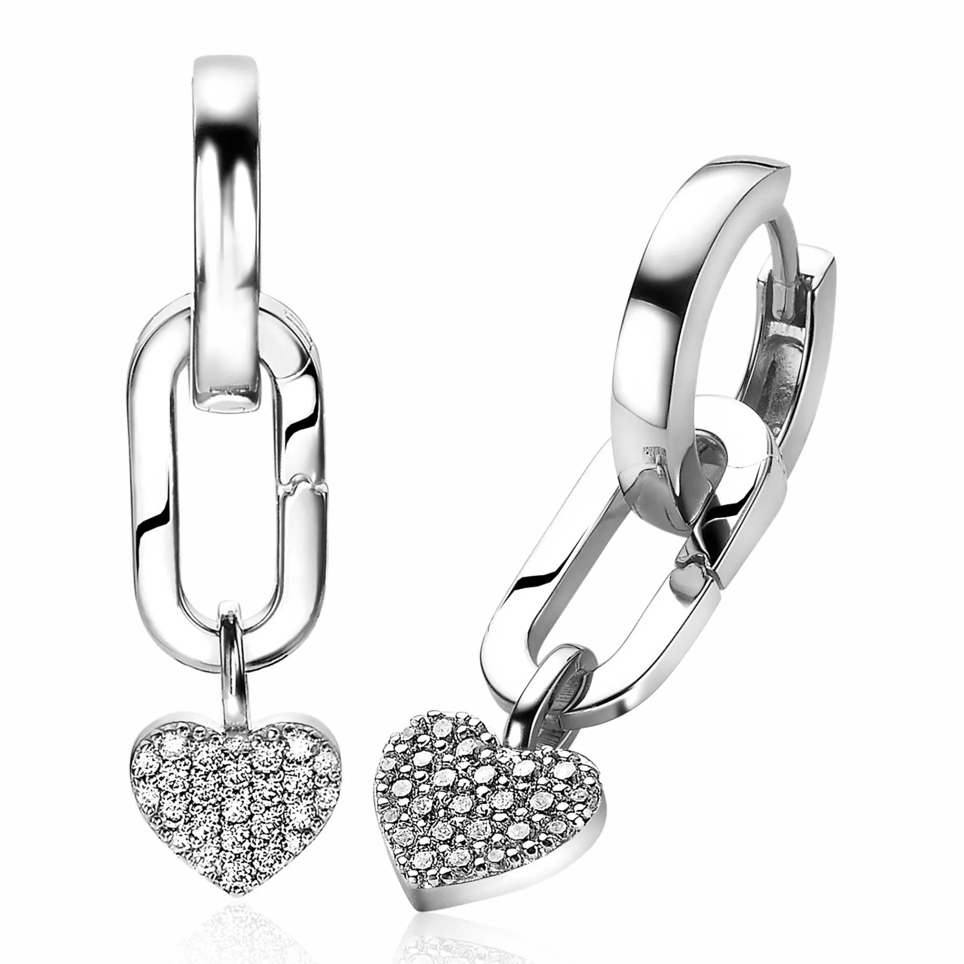 ZINZI zilveren ovale oorbedels sluitring 16mm voor je losse hangertjes ZICH2060 (zonder oorringen)