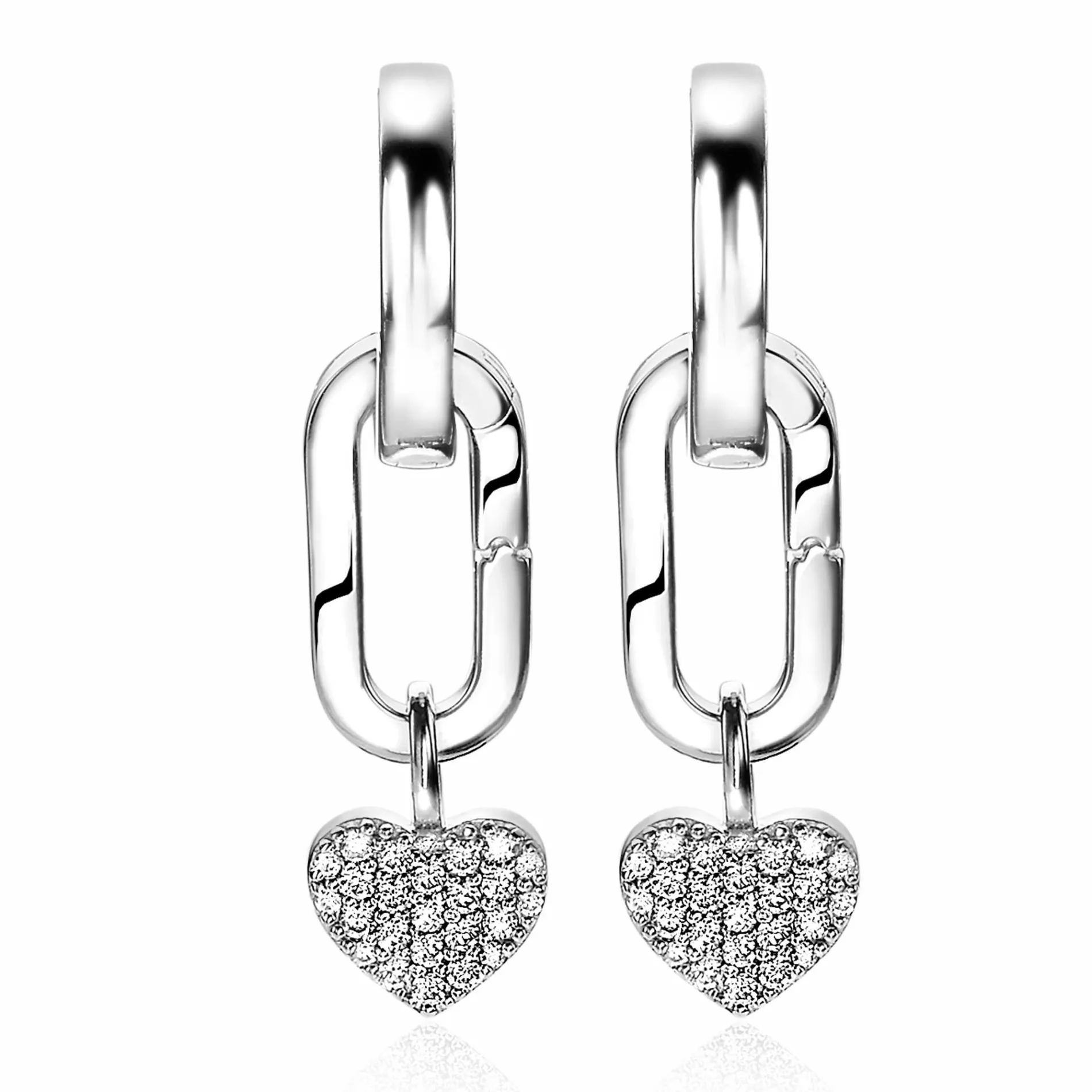 ZINZI zilveren ovale oorbedels sluitring 16mm voor je losse hangertjes ZICH2060 (zonder oorringen)