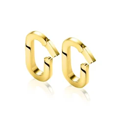 ZINZI zilveren ovale oorbedels 14K geel verguld sluitring 16mm voor je losse hangertjes ZICH2060G (zonder oorringen)