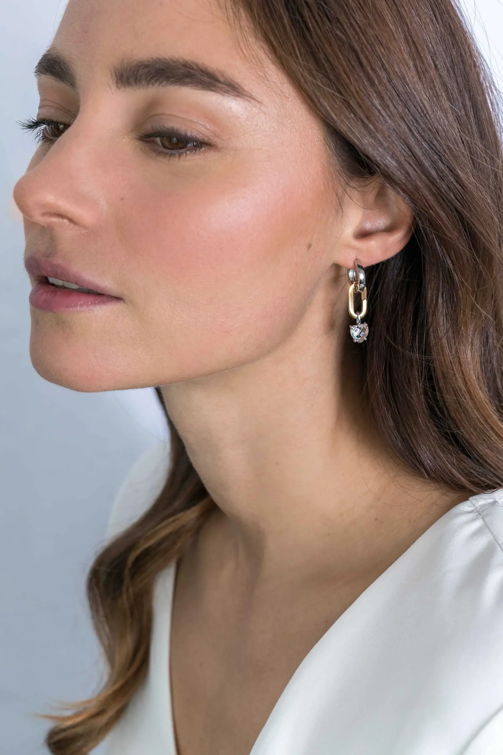 ZINZI zilveren ovale oorbedels 14K geel verguld sluitring 16mm voor je losse hangertjes ZICH2060G (zonder oorringen)