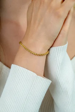 ZINZI zilveren palmier armband geel verguld 3,5mm ZIA1260G