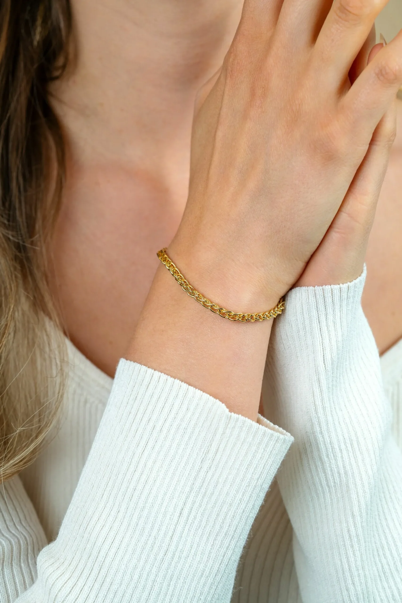 ZINZI zilveren palmier armband geel verguld 3,5mm ZIA1260G