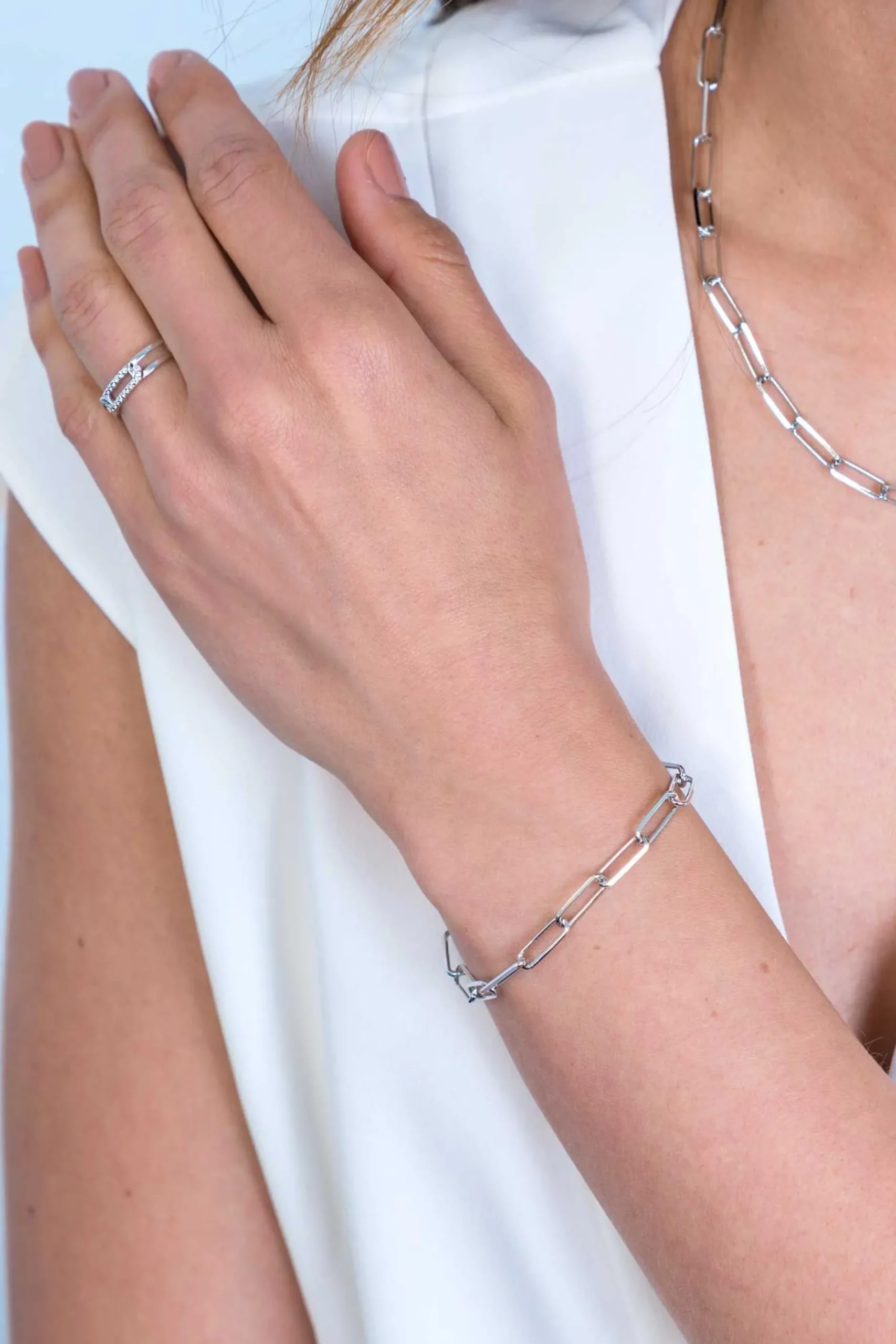 ZINZI zilveren paperclip schakel armband 5mm breed 19cm ZIA2207
