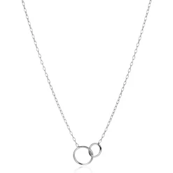 ZINZI zilveren paperclip schakel ketting met ronde vormen 42-45cm ZIC2275