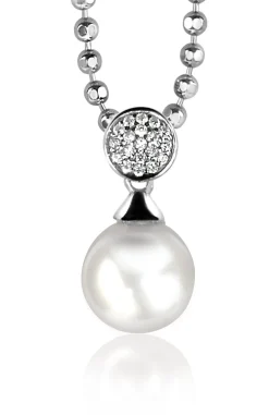 Zinzi zilveren parelhanger wit ZIH1151 (zonder collier)