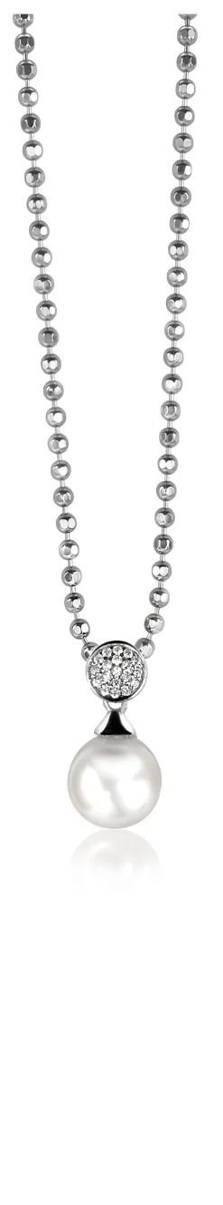 Zinzi zilveren parelhanger wit ZIH1151 (zonder collier)
