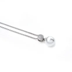 Zinzi zilveren parelhanger wit ZIH1151 (zonder collier)