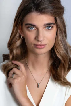 ZINZI zilveren ring cross-over glad en bolletjes ZIR2242