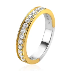 ZINZI zilveren ring geel verguld wit ZIR2050Y