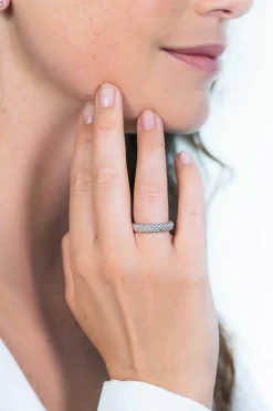 ZINZI zilveren ring glinsterende bolletjes ZIR1968
