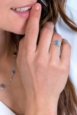 ZINZI zilveren ring gourmet rond glad plaatje ZIR1783