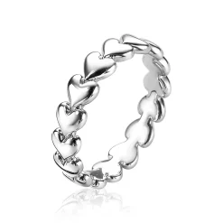 ZINZI zilveren ring hartjes rondom ZIR1798