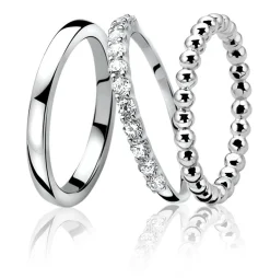 ZINZI zilveren ring knuckle wit ZIR827K