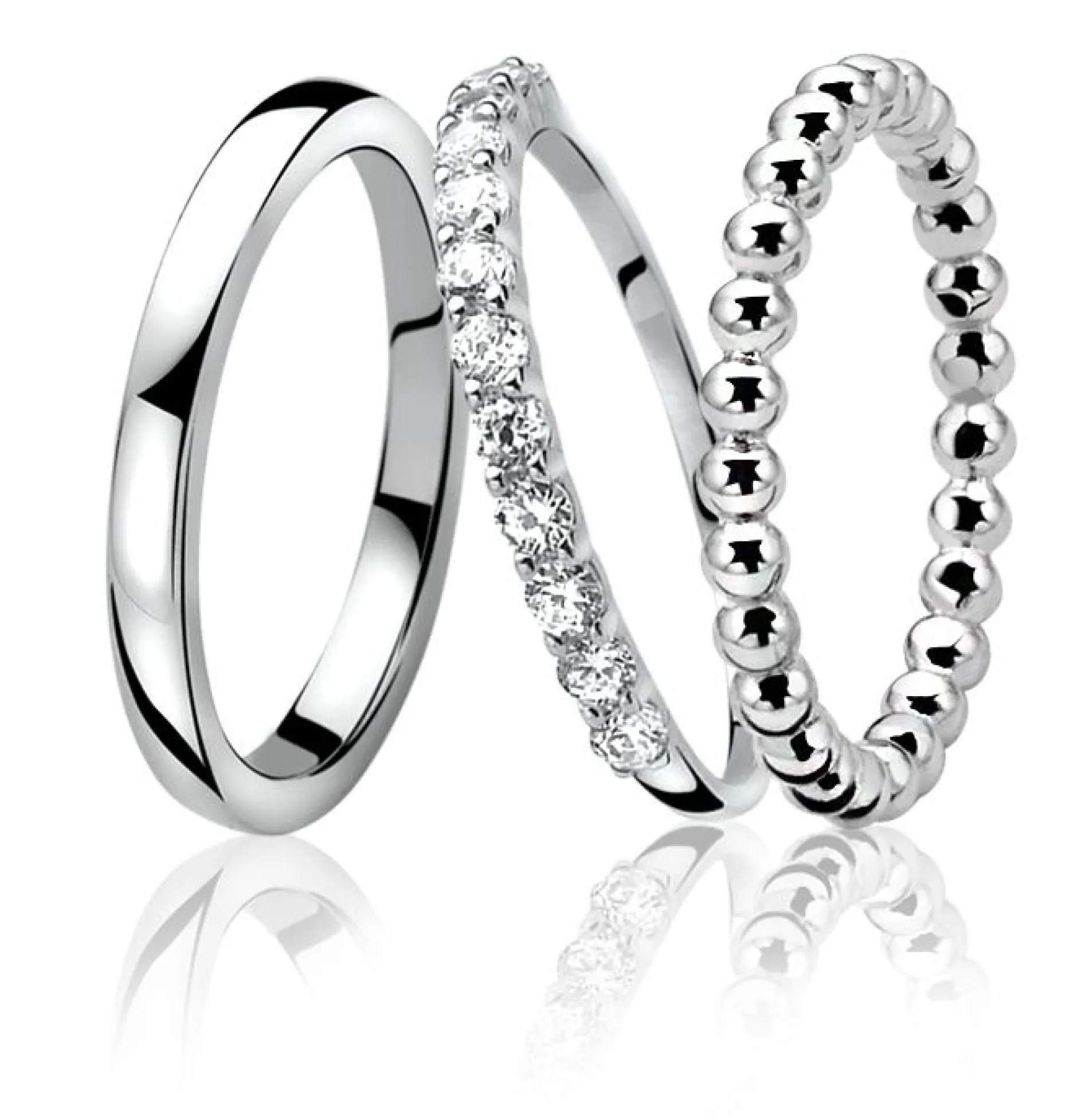ZINZI zilveren ring knuckle wit ZIR827K