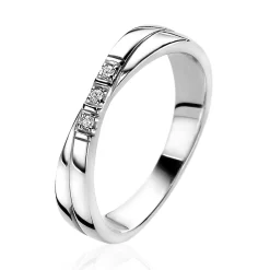 ZINZI zilveren ring kruislings wit ZIR2039