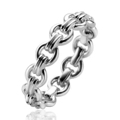 ZINZI zilveren ring met ronde schakels ZIR2239