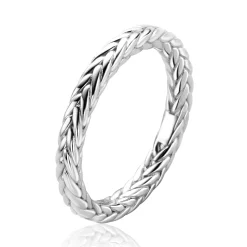 ZINZI zilveren ring met sierlijk gevlochten touweffect 2,6mm breed ZIR2553
