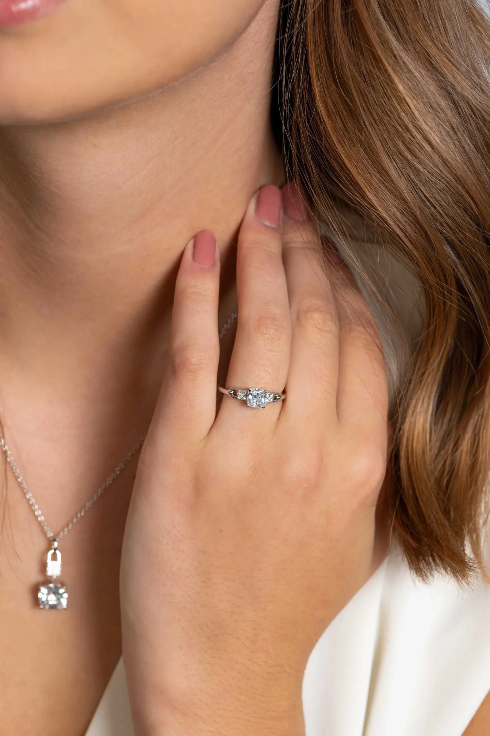 ZINZI zilveren ring met vierkante witte zirconia en fantasie pavé zettingen ZIR2268
