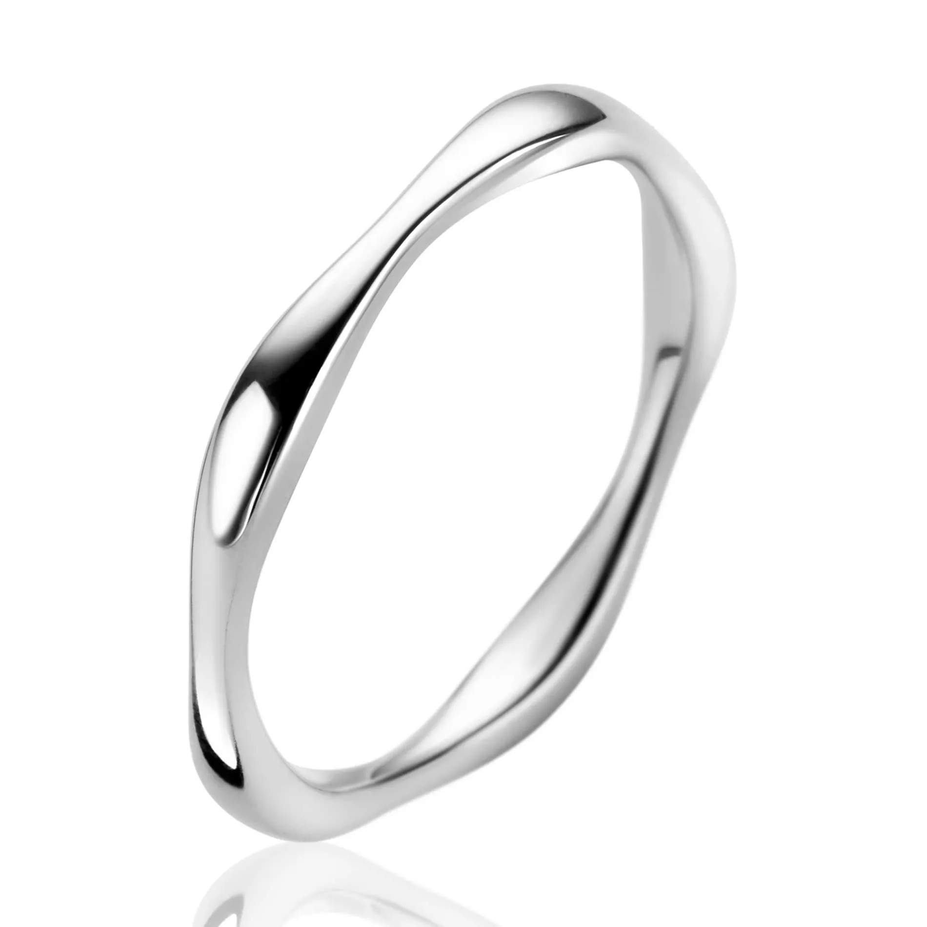 ZINZI zilveren ring organisch gevormd 2,5mm breed ZIR2610