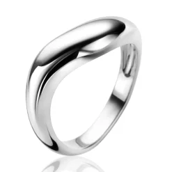 ZINZI zilveren ring organisch gevormd 6mm breed ZIR2609