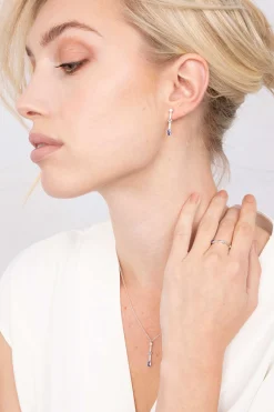 ZINZI zilveren ring rond driehoek druppel wit blauw ZIR2091