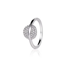 ZINZI zilveren ring rond wit ZIR1444